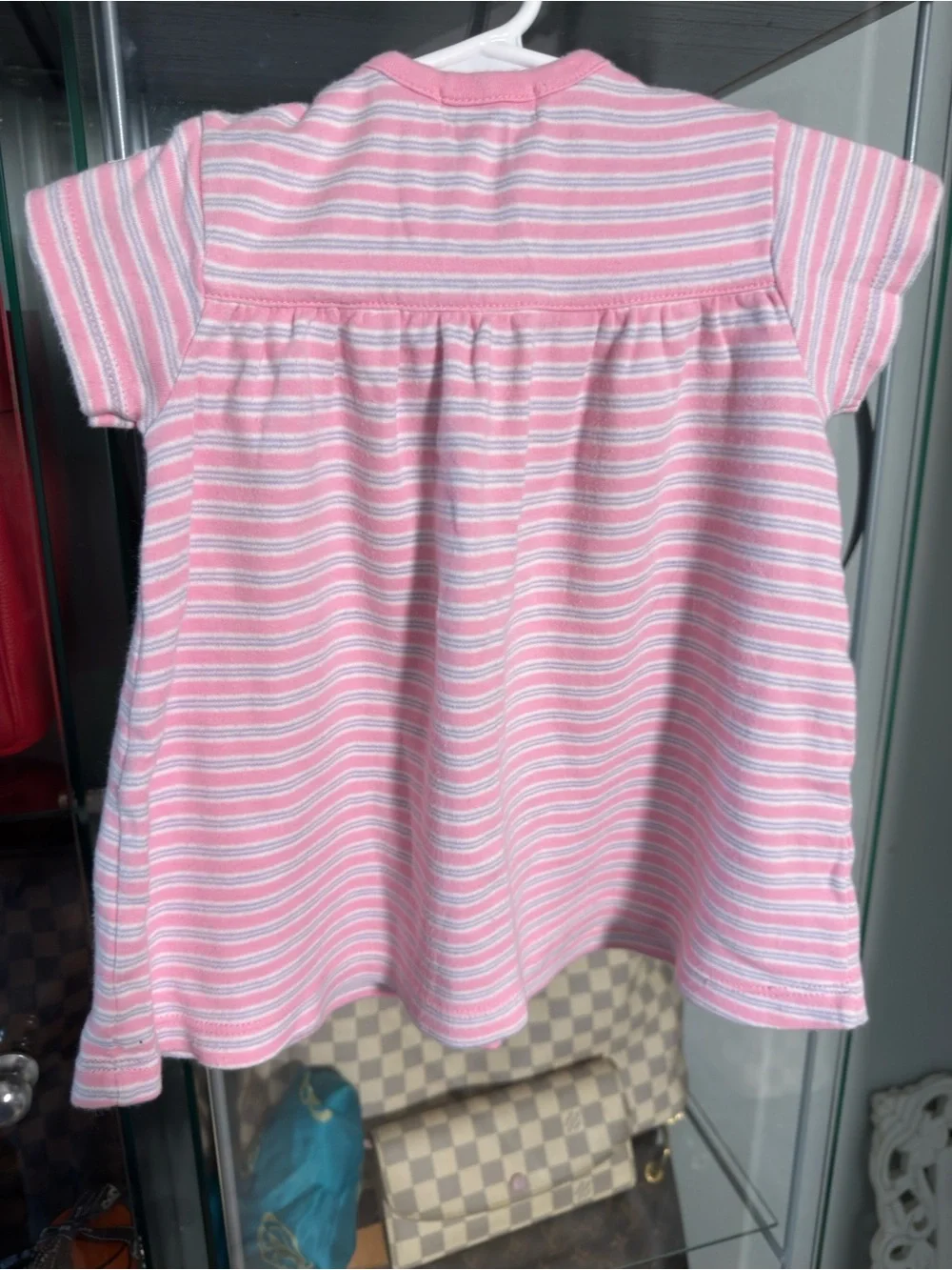 Ralph Lauren Pink and White Striped Baby Dress Top